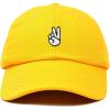imageDALIX Peace Sign Embroidered V Cotton Dad Hat Baseball Cap Adjustable MensGold