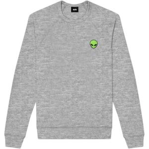 imageDALIX Alien Embroidered Fleece Crewneck Long Sleeve Sweatshirt MensAthletic Heather