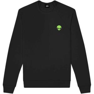 imageDALIX Alien Embroidered Fleece Crewneck Long Sleeve Sweatshirt MensBlack