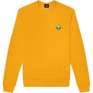 imageDALIX Alien Embroidered Fleece Crewneck Long Sleeve Sweatshirt MensGold