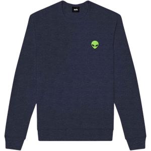 imageDALIX Alien Embroidered Fleece Crewneck Long Sleeve Sweatshirt MensHeather Navy