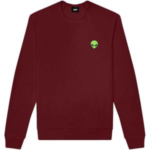 imageDALIX Alien Embroidered Fleece Crewneck Long Sleeve Sweatshirt MensMaroon