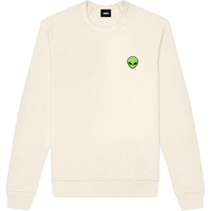 imageDALIX Alien Embroidered Fleece Crewneck Long Sleeve Sweatshirt MensNatural