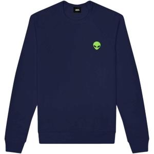 imageDALIX Alien Embroidered Fleece Crewneck Long Sleeve Sweatshirt MensNavy Blue