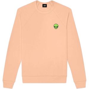 imageDALIX Alien Embroidered Fleece Crewneck Long Sleeve Sweatshirt MensPeach