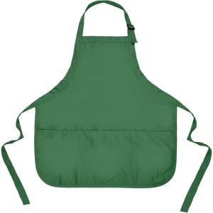 imageDALIX Apron Commercial Restaurant Home Bib Spun Poly Cotton Kitchen Aprons 3 Pockets in Black 2 PackDark Green