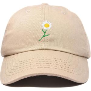 imageDALIX Daisy Flower Hat Womens Floral Baseball CapKhaki