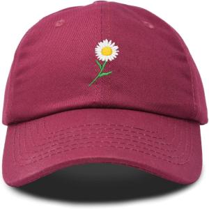 imageDALIX Daisy Flower Hat Womens Floral Baseball CapMaroon