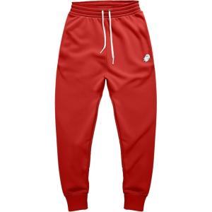 imageDALIX Ghost Embroidered Fleece Jogger Cuff Sweatpant Sweats Soft Warm MensRed