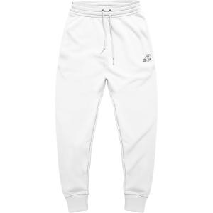 imageDALIX Ghost Embroidered Fleece Jogger Cuff Sweatpant Sweats Soft Warm MensWhite