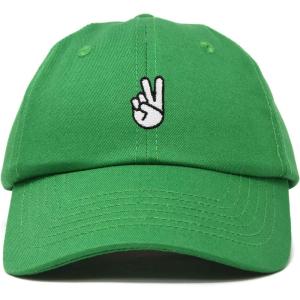 imageDALIX Peace Sign Embroidered V Cotton Dad Hat Baseball Cap Adjustable MensKelly Green