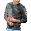 imageDALIX Embroidered Rainbow Long Sleeve Tie Dye Pullover Fleece Crewneck Sweatshirt Sweater MenBlack