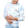 imageDALIX Embroidered Rainbow Long Sleeve Tie Dye Pullover Fleece Crewneck Sweatshirt Sweater MenBlue