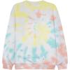 imageDALIX Embroidered Rainbow Long Sleeve Tie Dye Pullover Fleece Crewneck Sweatshirt Sweater MenRainbow