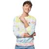 imageDALIX Embroidered Rainbow Long Sleeve Tie Dye Pullover Fleece Crewneck Sweatshirt Sweater MenRainbow