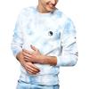 imageDALIX Embroidered Yin Yang Long Sleeve Tie Dye Pullover Fleece Crewneck Sweatshirt Sweater MenBlue