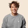 imageDALIX Ghost Embroidered Crewneck Long Sleeve Sweatshirt Fleece MenAthletic Heather