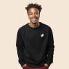 imageDALIX Ghost Embroidered Crewneck Long Sleeve Sweatshirt Fleece MenBlack