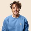 imageDALIX Ghost Embroidered Crewneck Long Sleeve Sweatshirt Fleece MenCarolina Blue