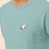 imageDALIX Ghost Embroidered Crewneck Long Sleeve Sweatshirt Fleece MenHeather Blue Lagoon