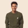 imageDALIX Ghost Embroidered Crewneck Long Sleeve Sweatshirt Fleece MenHeather Olive