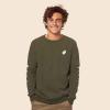 imageDALIX Ghost Embroidered Crewneck Long Sleeve Sweatshirt Fleece MenHeather Olive