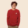 imageDALIX Ghost Embroidered Crewneck Long Sleeve Sweatshirt Fleece MenHeather Red