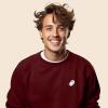 imageDALIX Ghost Embroidered Crewneck Long Sleeve Sweatshirt Fleece MenMaroon