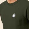imageDALIX Ghost Embroidered Crewneck Long Sleeve Sweatshirt Fleece MenMilitary Green