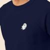 imageDALIX Ghost Embroidered Crewneck Long Sleeve Sweatshirt Fleece MenNavy