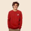 imageDALIX Ghost Embroidered Crewneck Long Sleeve Sweatshirt Fleece MenRed