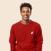 imageDALIX Ghost Embroidered Crewneck Long Sleeve Sweatshirt Fleece MenRed