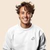 imageDALIX Ghost Embroidered Crewneck Long Sleeve Sweatshirt Fleece MenWhite