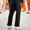 imageDALIX Ghost Embroidered Straight Leg Fleece Sweatpant Sweats Soft Warm MensBlack