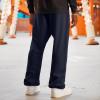 imageDALIX Ghost Embroidered Straight Leg Fleece Sweatpant Sweats Soft Warm MensNavy Blue