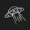 imageDALIX UFO Embroidered Fleece Crewneck Long Sleeve Sweatshirt MensBlack