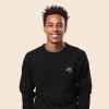 imageDALIX UFO Embroidered Fleece Crewneck Long Sleeve Sweatshirt MensDark Heather