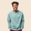 imageDALIX UFO Embroidered Fleece Crewneck Long Sleeve Sweatshirt MensHeather Blue Lagoon