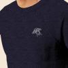 imageDALIX UFO Embroidered Fleece Crewneck Long Sleeve Sweatshirt MensHeather Navy