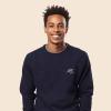 imageDALIX UFO Embroidered Fleece Crewneck Long Sleeve Sweatshirt MensHeather Navy