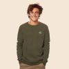 imageDALIX UFO Embroidered Fleece Crewneck Long Sleeve Sweatshirt MensHeather Olive