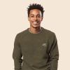 imageDALIX UFO Embroidered Fleece Crewneck Long Sleeve Sweatshirt MensHeather Olive