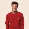 imageDALIX UFO Embroidered Fleece Crewneck Long Sleeve Sweatshirt MensHeather Red