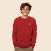 imageDALIX UFO Embroidered Fleece Crewneck Long Sleeve Sweatshirt MensHeather Red