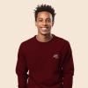 imageDALIX UFO Embroidered Fleece Crewneck Long Sleeve Sweatshirt MensMaroon