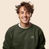 imageDALIX UFO Embroidered Fleece Crewneck Long Sleeve Sweatshirt MensMilitary Green