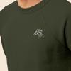 imageDALIX UFO Embroidered Fleece Crewneck Long Sleeve Sweatshirt MensMilitary Green