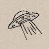 imageDALIX UFO Embroidered Fleece Crewneck Long Sleeve Sweatshirt MensNatural