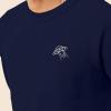 imageDALIX UFO Embroidered Fleece Crewneck Long Sleeve Sweatshirt MensNavy Blue