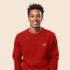 imageDALIX UFO Embroidered Fleece Crewneck Long Sleeve Sweatshirt MensRed